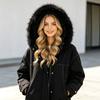 fur collar jacket cotton clothes men's and women's loose American tooling winter new plush warm short cotton coat
