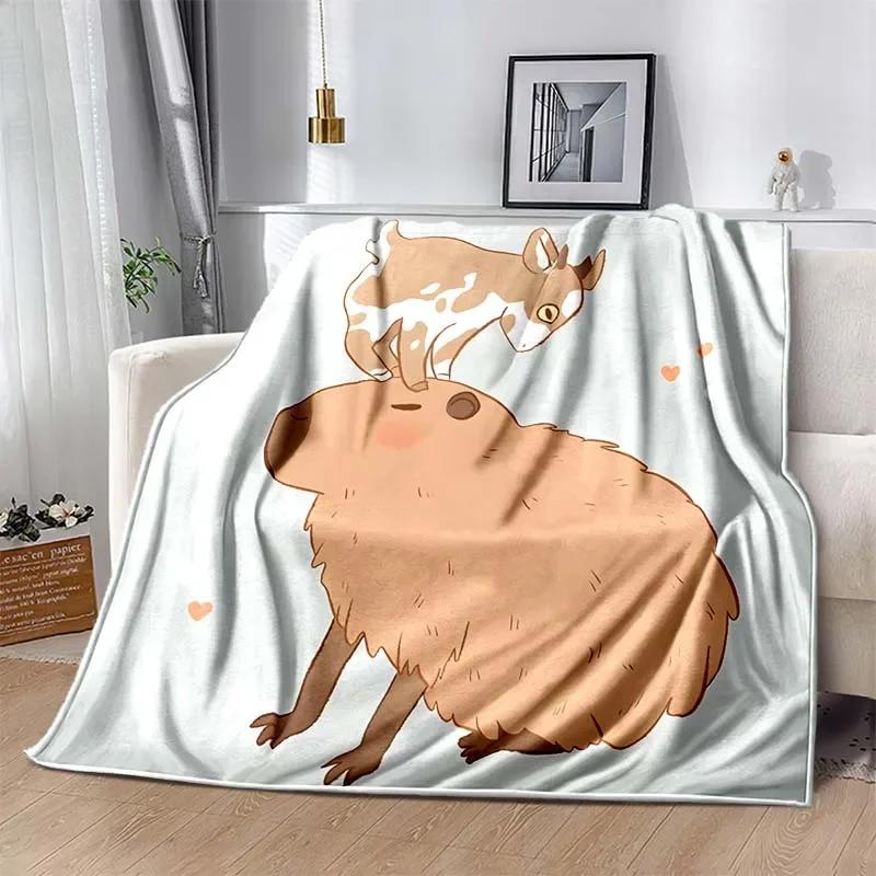 Warm Soft Capybara Throw Blanket Fluffy Plush Bedspread for Adults  Kids Perfect for Sofa or Bed  Ideal Gift