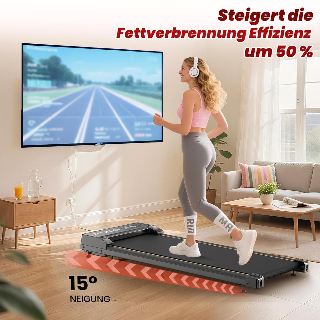 JT31 Smart Walking Pad Treadmill with APP Control 1–6KM/H Speed LED Display Remote Control Compact Home Office Treadmill