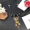 Eastern European style handmade retro fringed long necklace light luxury simple sweater chain crystal pendant versatile accessories