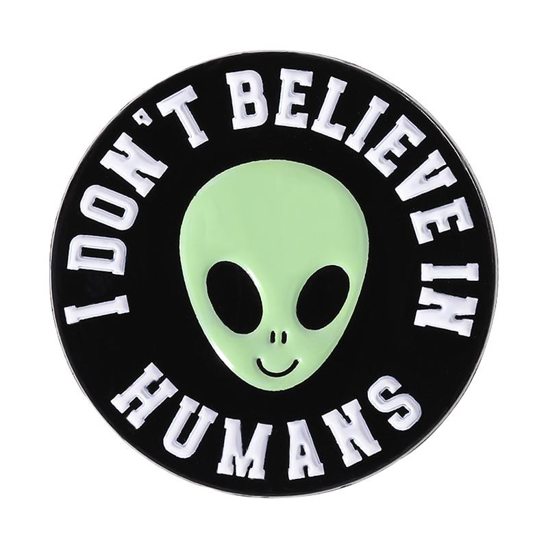 Cartoon Alien Creatures Enamel Pin Science Fictio Spaceship UFO Green Monster Brooches Lapel Badge Jewelry Gifts For Friends
