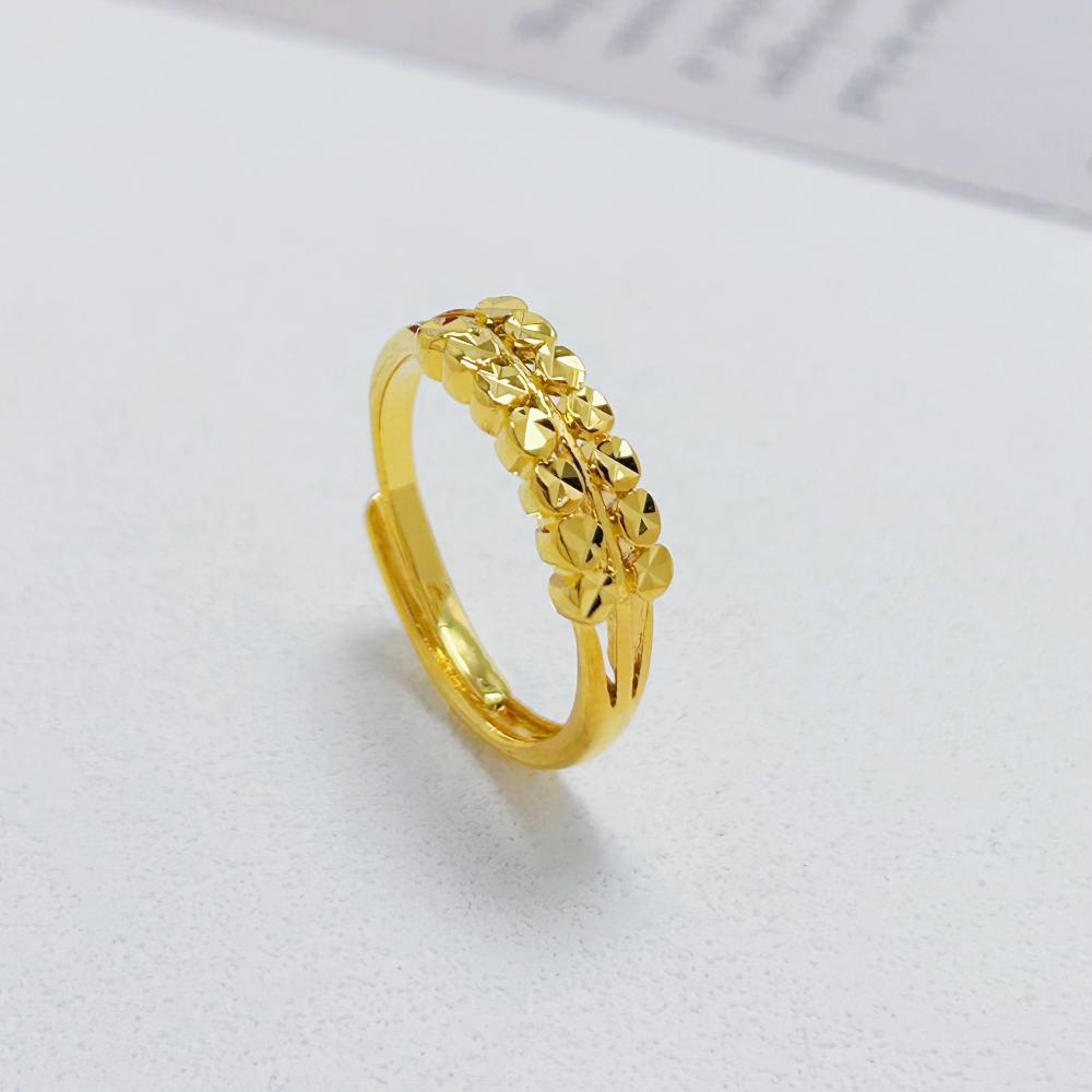 24K Gold Color Branch Leaf Rings For Women Adjustable Open Ring Non Tarnish Wedding Band Trendy Jewelry Accessories Gifts