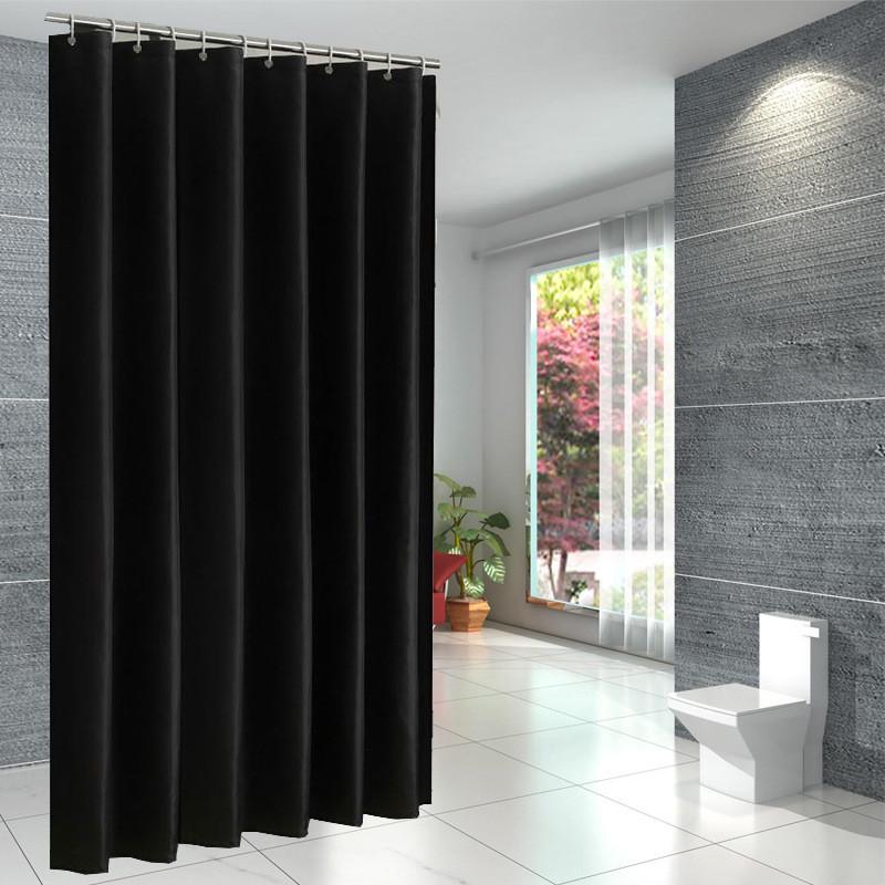Soft Microfiber Fabric Shower Liner Waterproof Shower Curtain For Guest Rooms And Apartments