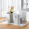 Plastic Bathroom Tumbler & Tray Set