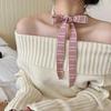 Korean Pearl Necklace Lace Scarf Summer Bags Handle Decor Fashion Hair Band  For Women Collarbone
