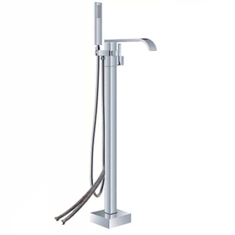 Tuqiu Bathtub Faucet + Handheld Shower Free Standing Rose Gold BathTub Mixer Taps Floor or Wall Mounted Bathtub Mixer