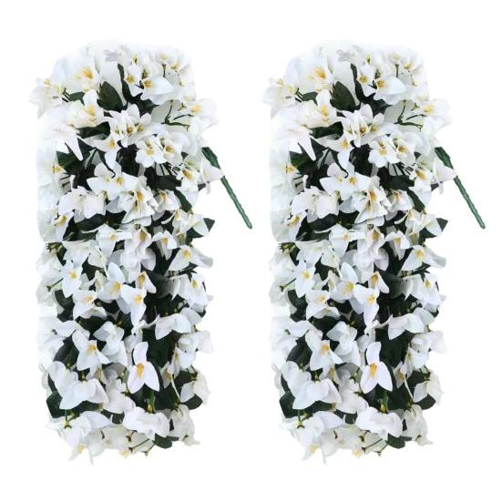 Artificial Bougainvillea Flower Faux Hanging Bougainvillea for Outside Long Trailing Vines Fake Flower for Door Porch Planter Urn Patio Balcony Decor