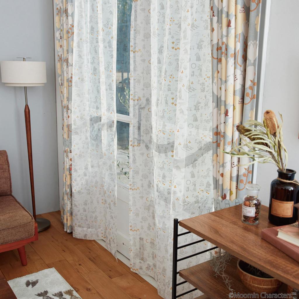 Suminoe MOOMIN Funtime Voile Curtain Sheer 1 piece 100 x 198cm GR 342-74308