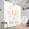 2pcs 2D Flat Printing Curtain Happy Sun Watercolor Polyester Without Electricity All Season Party & Holiday Decor Perfect for