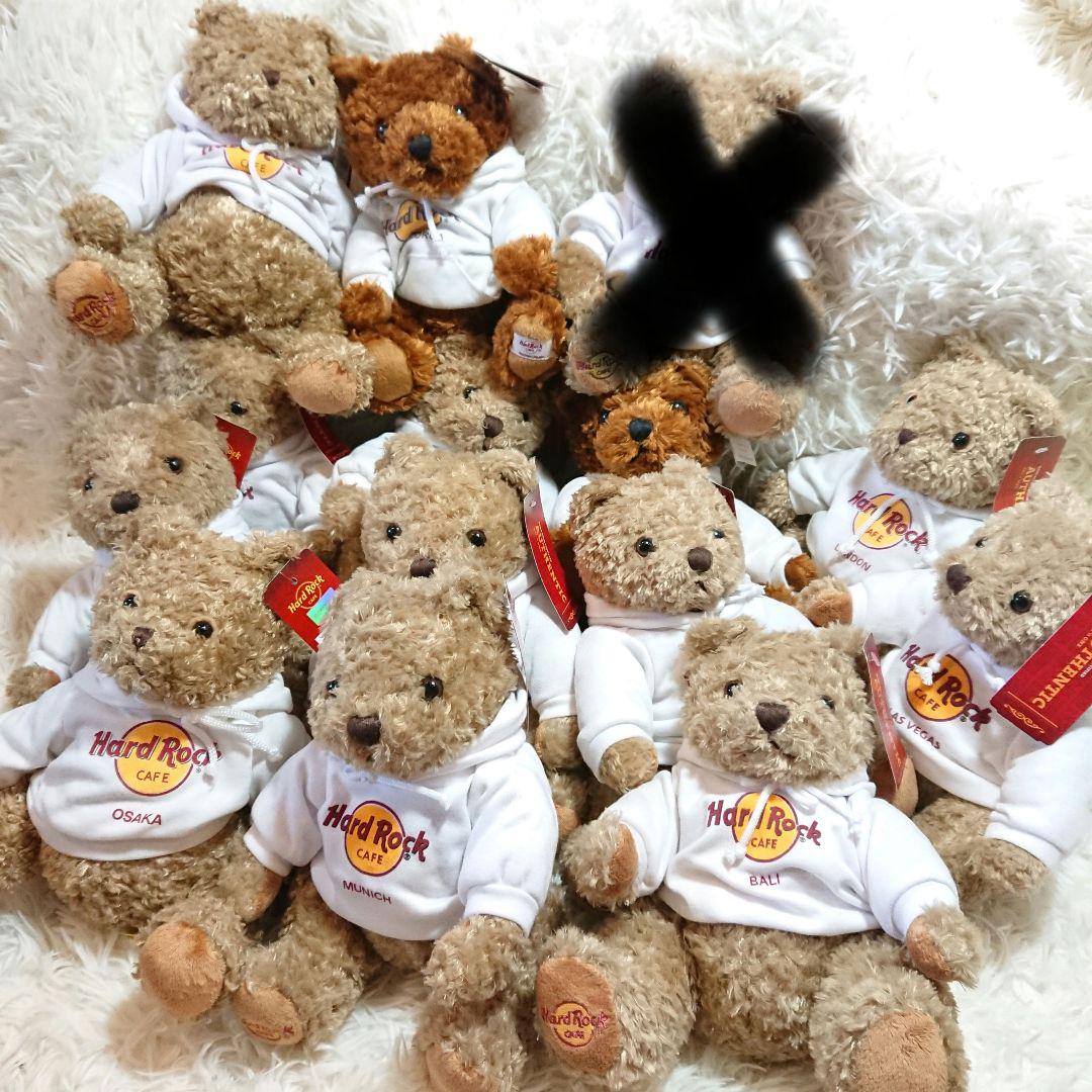 

[USED] Hard Rock Cafe Sitting Teddy Bear Plush Toys (13 pieces) (Sold Separately)
