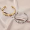 Gold Color Square Link Bracelet Hollow Out Women Bangle Open Cuff Bracelet  Wedding Jewelry Gift