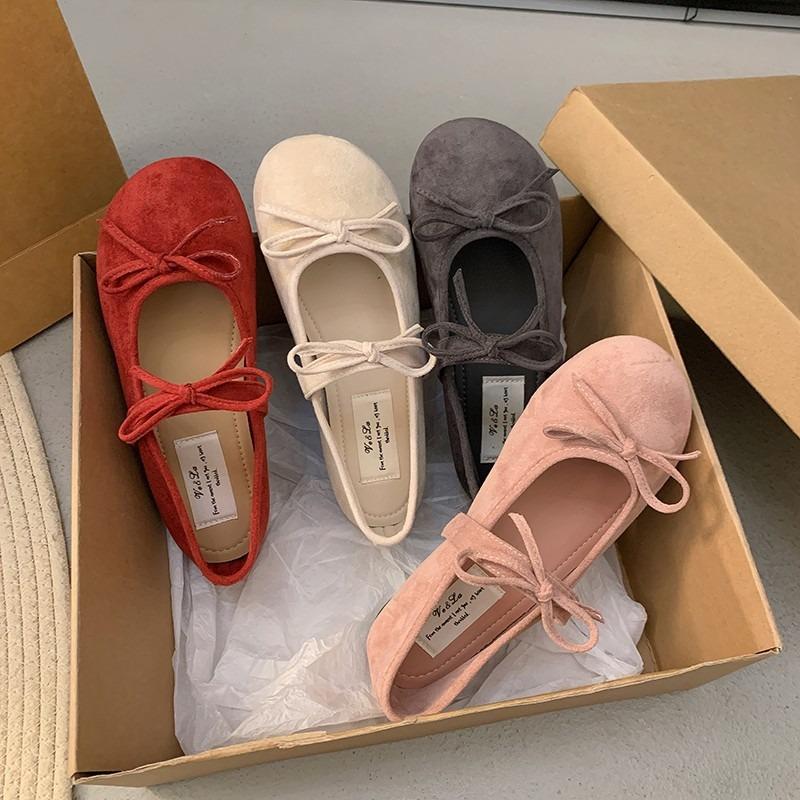 Bow Ballet Shoes Red Flat Shoes Shoes Women's Skirts Mary Jane Shoes