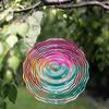 10-Inch Rotating Wind Spinner – Elegant Concentric Circles & Neon Spiral Design, 360° Swivel Hook for Balcony