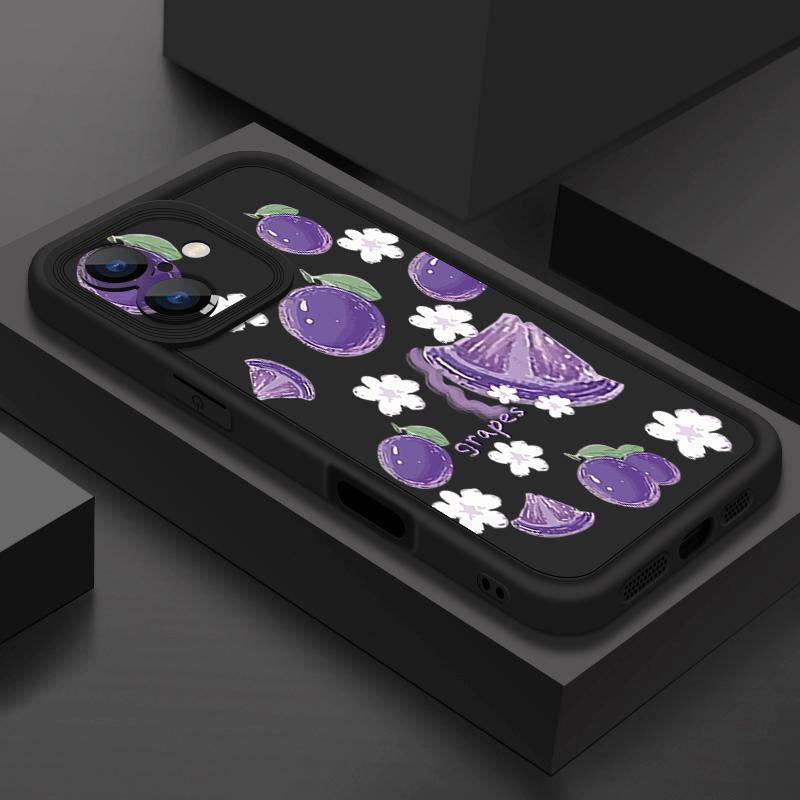 For iPhone 16 Pro Max Fruit Print Phone Case For iPhone 16e 15 14 13 12 Pro Max Plus 11 XR XS Flower Print Phone Case TPU Soft Shockproof Case Cover