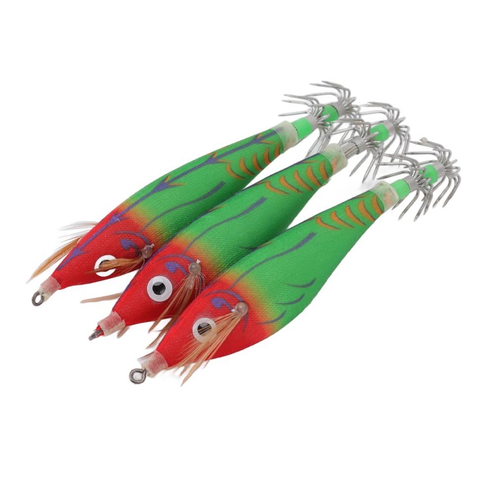 14PCS 8cm Length Squid Jig Luminous Artificial Shrimp Lure Squid Hook Lure Saltwater Fishing