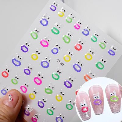 Mund Mund Monster Gel Nagelkunst Aufkleber Lustiger Ausdruck 3D Jelly Nagelaufkleber Mund Monster Nagelkunst Aufkleber