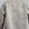 Herren Faux Fur Kragenlose Kapuzenjacke Winter Warm Oberbekleidung Lässig Streetwear Verdickt Leichter Mantel