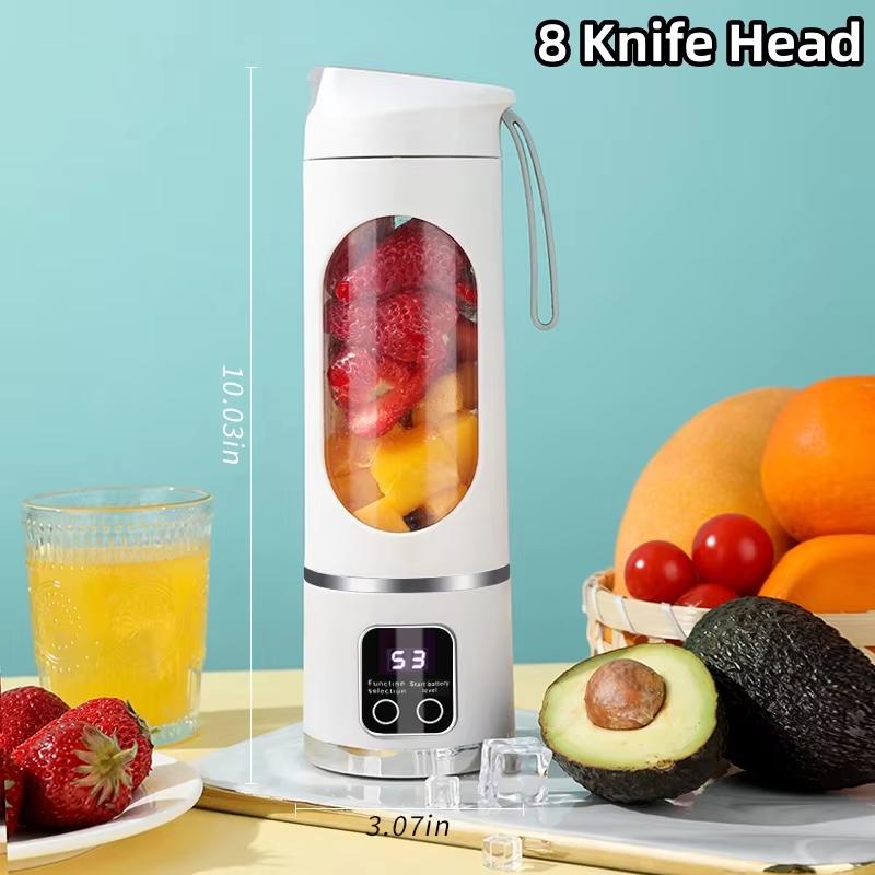 

New Portable juicer Charging MINI Crushed Ice Electric Juicer Powerful Motor Home 450ML Large Capacity Digital Display Juice Cup
