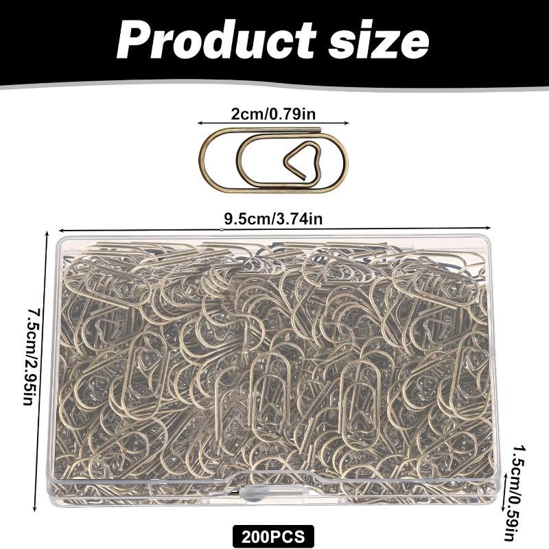 Mini Gold Heart Paperclip Set - Cute Shaped Binder Clips for Student Planners