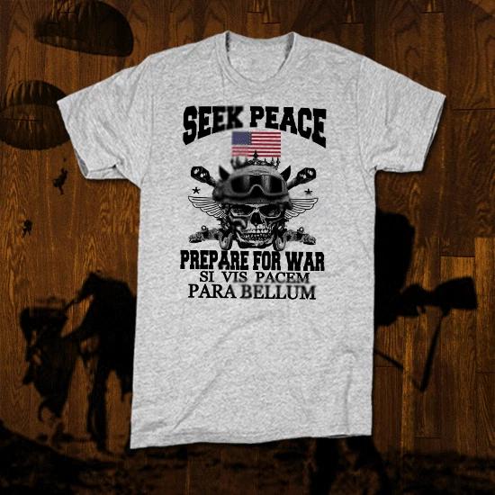 Military t-shirt Army Special Forces Rangers Infantry Combat Vet skull L