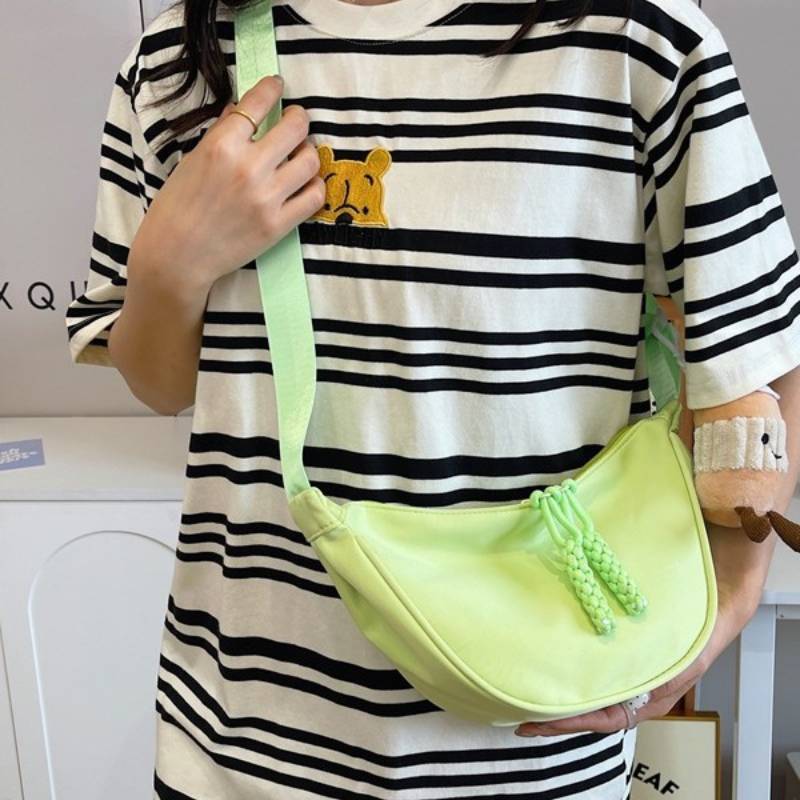 Nylon Duffle Bag For Women Lightweight Casual Singlecompartment With Zipper For Daily Use