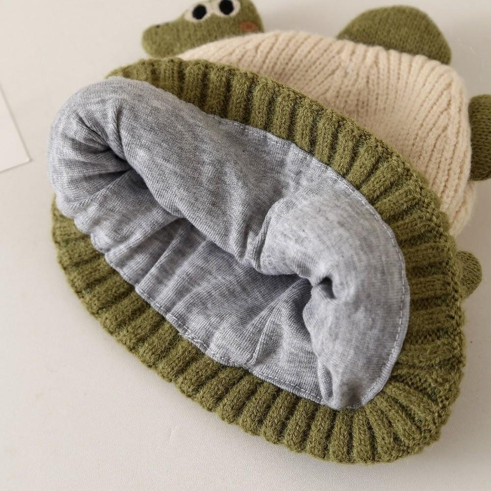 New Cute Cartoon Dinosaur Kid Pullover Hat Cold Proof Warm Ear Protection Hat Windproof Thickned Knitted Hat Winter