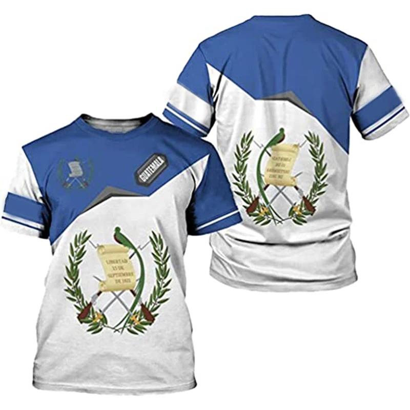 3d Print Guatemala National Flag T-shirt for Men Short Sleeve Oversized Tees Top Streetwear Men O Neck Hip Hop Tshirt Homme