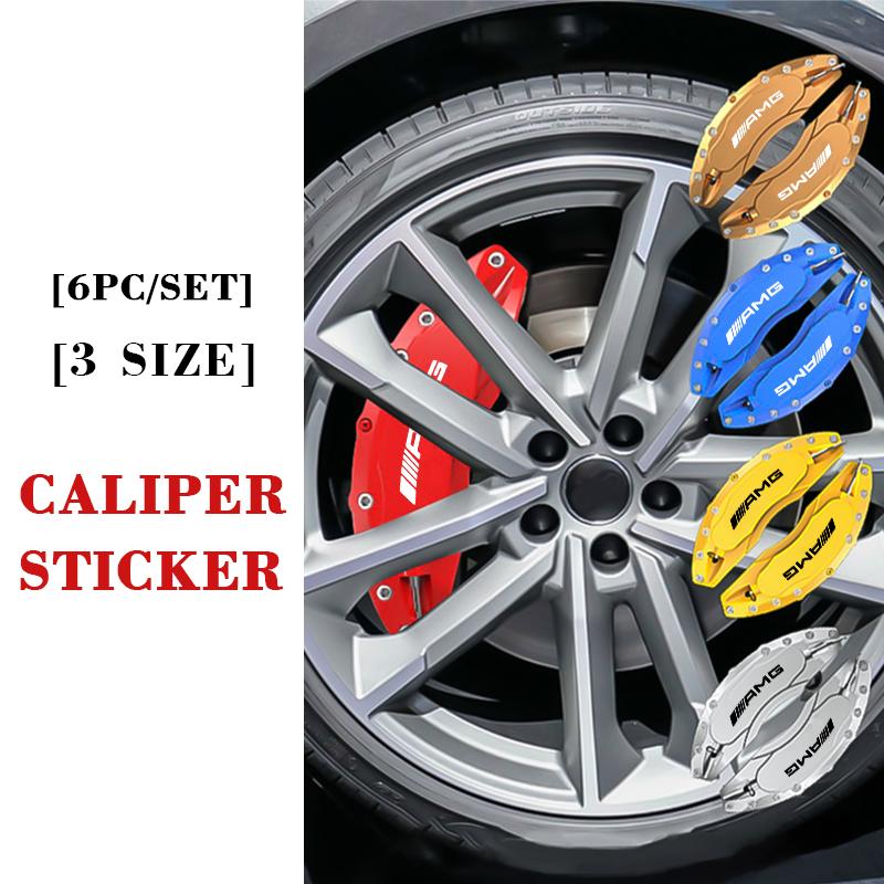 6pcs/set Caliper Car Sticker Wheel Hub For Mercedes Benz Amg W203 W204 W205 W211 W463 W210 W212 W213 W218 W176 W218 Decoration MLC3