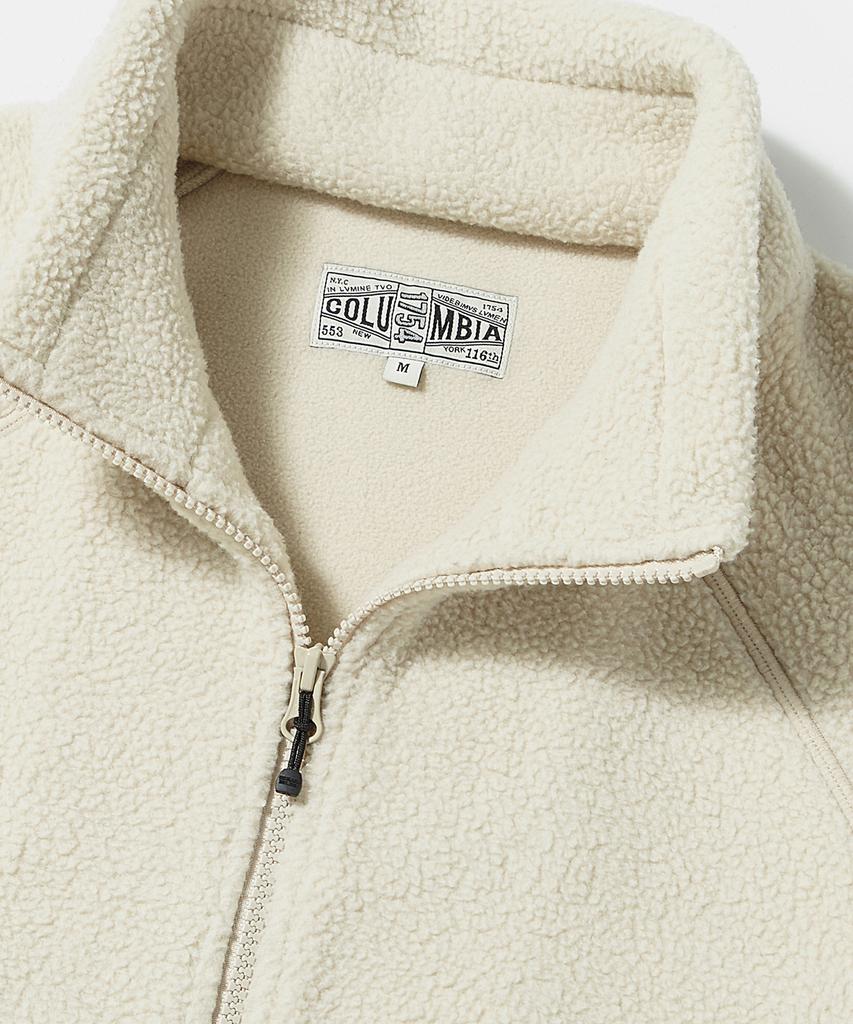 Columbia University Panel Raglan Polar Fleece Zip-Up Jacket_Ivory