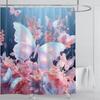 3d vacker fjäril duschdraperi vattentätt polyestertyg 3D-tryckt draperi badrumsdekoration med krokar
