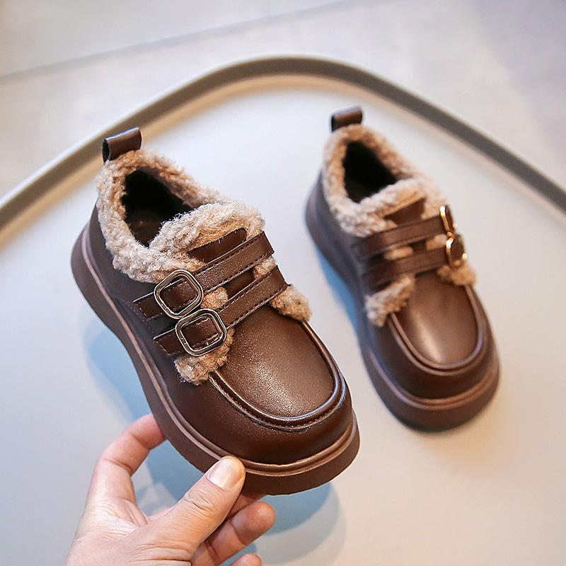 

Зимняя обувь с мехом для девочек, кожаные мокасины для девочек, школьная вечеринка, ортопедическая обувь Мэри Джейн для девочек, подарок на Рождество и день рождения EU:35 чёрный