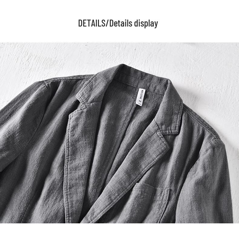 Men's Retro Plus Size Casual Linen Blazer - Business Formal Loose Fit Jacket
