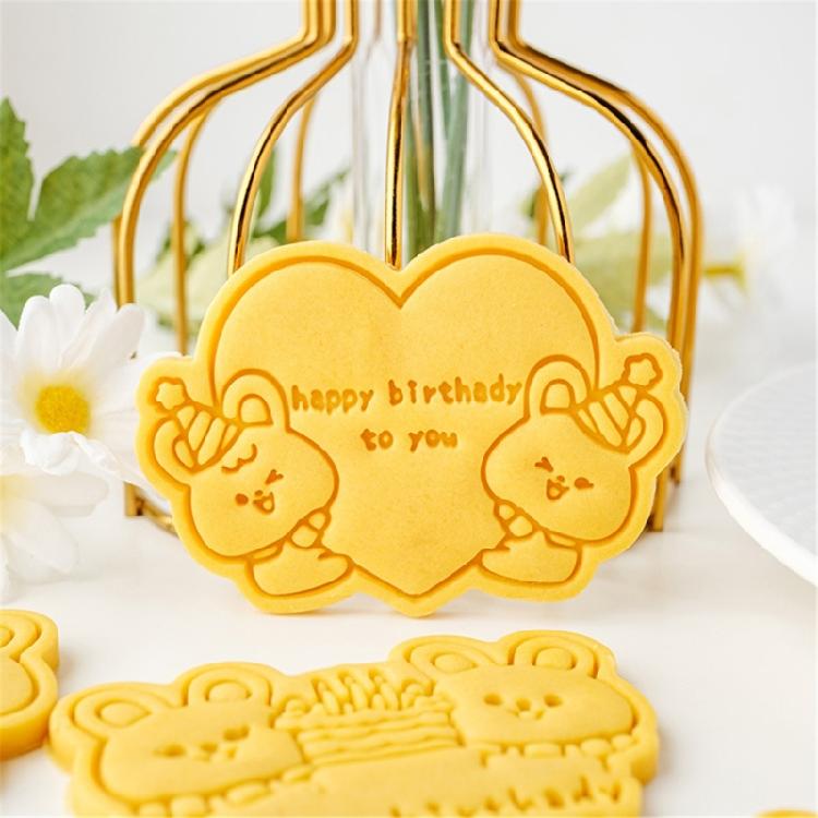 Plastic Cookie Molds Animal Biscuit Cutter Pastrys Moulds DIY Dough Stamps