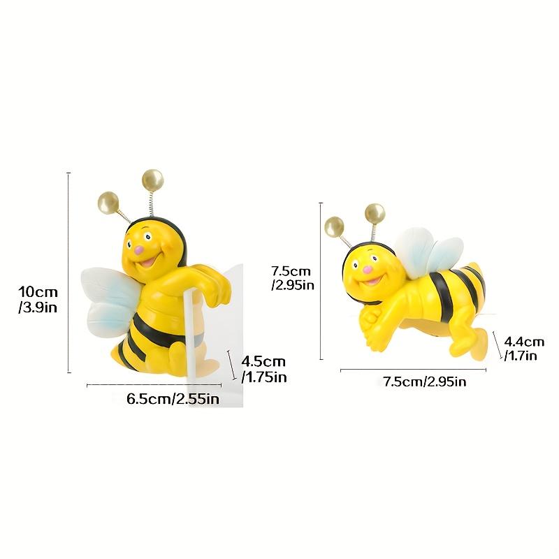 2 Stück Harz Bienenfiguren, Fröhliches Zuhause, Gartendekor, Vielseitig für Innen-/Außenbereiche, Perfekt für Pflanzgefäße, Wohnzimmer, Balkone