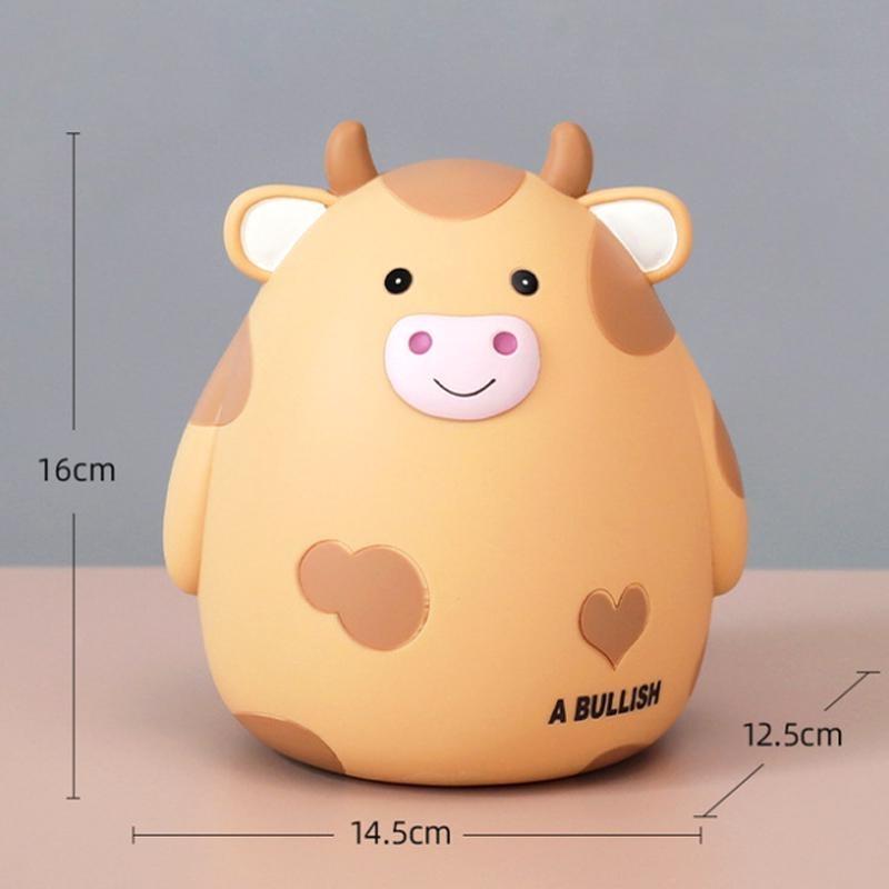New Cute Cartoon Image of Calf Resin Ornaments Children's Pet Money Box Home Decoration Children's Gifts Coin Bank