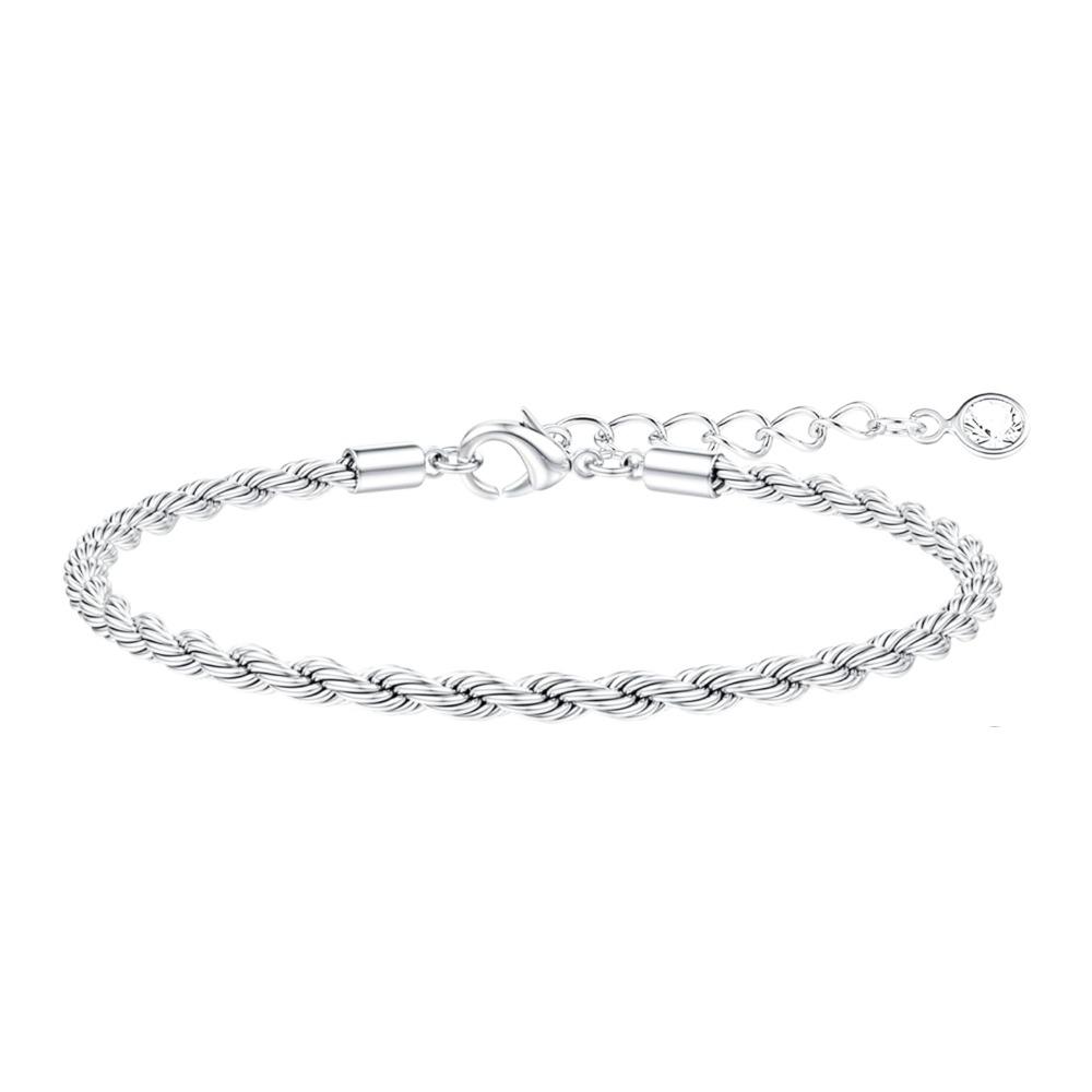 

Bobisty Silver-plated Bracelets for Women Stack Layered Chain Bracelets Waterproof Cuff Bracelet Mothers Day Jewelry Gifts 21mm