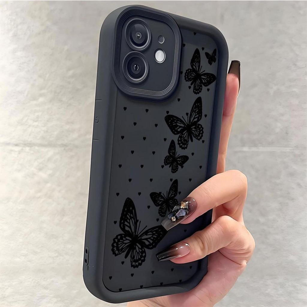 Butterfly Flutter Black Groove Phone Case for iPhone 14/15/16/17 Pro Max