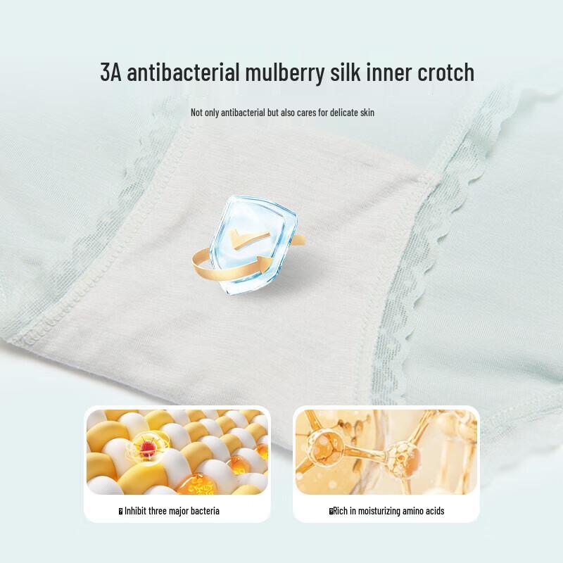 Yiershuang Silkworm Protein Mulberry Silk Antibacterial Briefs 3-Pack Gift Set