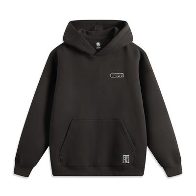 Li Ning Badfive Comfortable Letter Print Sweatshirt Men Sweatshirt Black Chocolate AWDV029-2