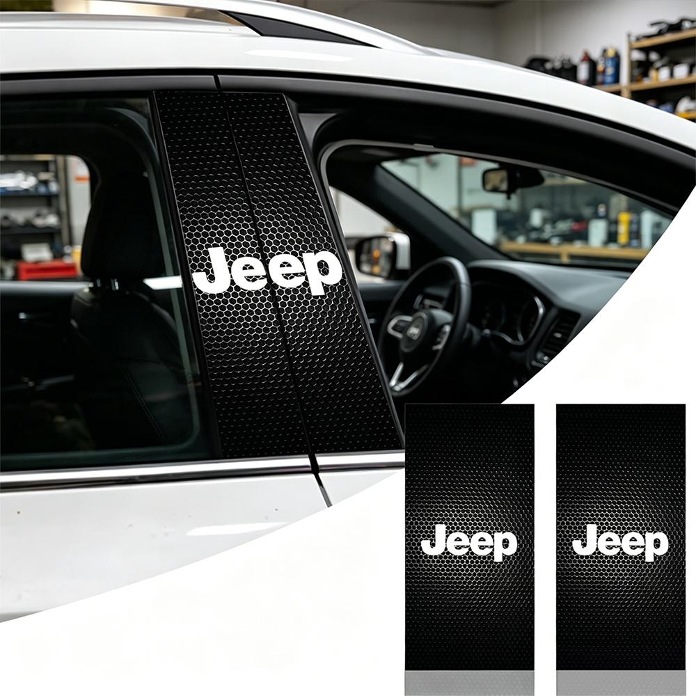 Car Middle Column Scratch Protection Decorative Paster Sticker For JEEP Renegade Patriot Wrangler Cherokee Compass GrandCherokee ANO1