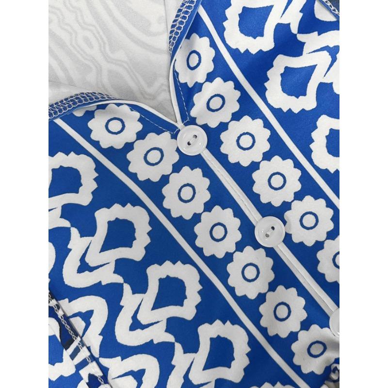 JKASHDK Damenmode Sommer Frühling Einfarbig Druck Kurzarm V-Ausschnitt Lose Taille Freizeitkleider