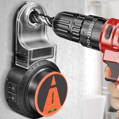 Collecteur de Poussière d'Aspiration Électrique Mural 2 en 1 avec Niveau Laser à 360° Collecteur de Poussière de Perçage pour Perforateur Électrique