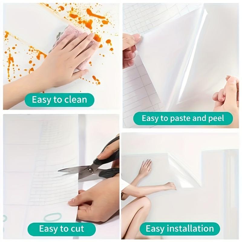 Kuumuskindel kile Läbipaistev, Õli- ja kuumuskindel Isekleepuv Köögi Seinakaitsekile Veekindel Vinüülkleebis Pliitidele, Kappidele