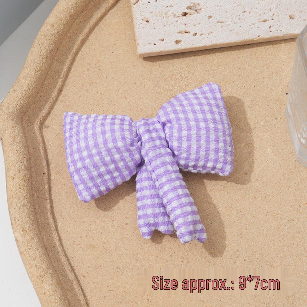 Cute Gingham Bow Children's Accessories: Fabric Socks, Hair Accessories, and Clothing Decorations