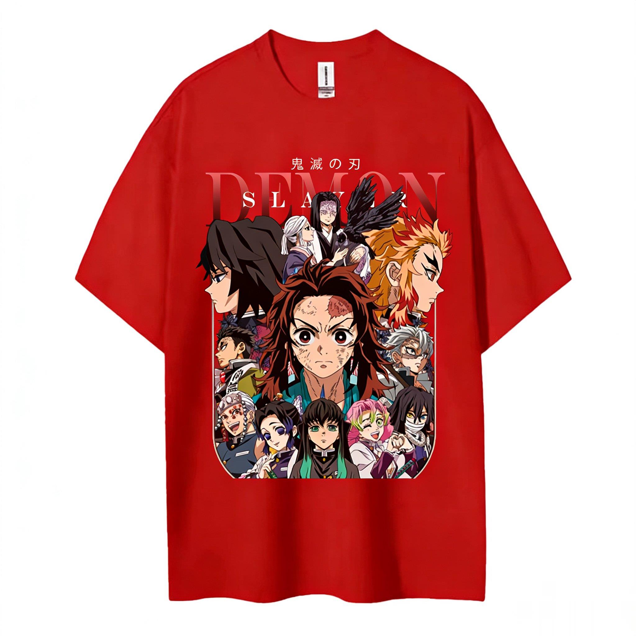 

Kimetsu No Yaiba Demon Slayer Anime T Shirt 2026 Summer Short Sleeve Tee Unisex Women Oversized Casual Top Graphic Print Streetwear S