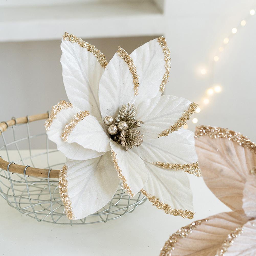 Wunderschöne 30 cm glitzernde Weihnachtssternblume für Weihnachtsfeiern