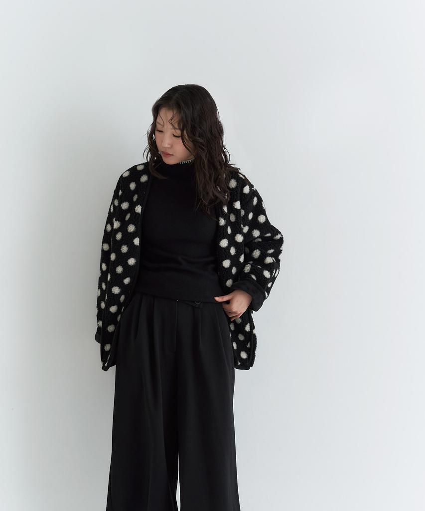Peulleio Wholegarment Mock Neck Knit _ Black