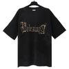 Unisex Oversized Cotton T-Shirt With Bold Letter Print Vintage Washed Loose Fit Casual Tee