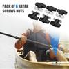 6Pcs Boats Screw Mounting Nut Kayak Track Rail Mounting Screws Nut Stainless Steel Canoes Screws with Nut Easily Install