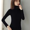 Women's Slim Fit High Collar Cotton Long Sleeve T-Shirt for Autumn and Winter